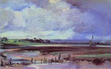  paisaje Pintura - Les Salinieres de Trouville Paisaje marino romántico Richard Parkes Bonington
